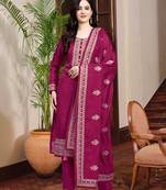 Women's Pink Silk Embroidery Salwar Suit Kurta Pant with Dupatta Set