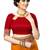 Trendmalls Orange embroidered silk   Traditional Wedding Party Wear Bridal Saree With Blouse  