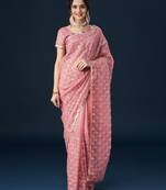 Kasee Women'S Embellished Sequinned Sarees With Unstitched Blouse Piece