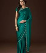 Kasee Women'S Embellished Satin Saree With Unstitched Blouse Piece