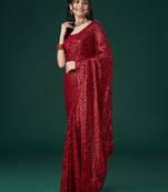 Kasee Women'S Embellished Sequinned Saree With Unstitched Blouse Piece