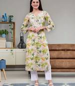 hand embroidered green mal-mal lucknowi chikan kurta