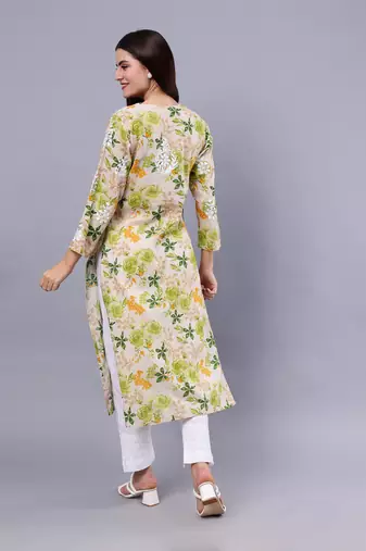 hand embroidered green mal-mal lucknowi chikan kurta