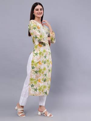 hand embroidered green mal-mal lucknowi chikan kurta 4