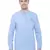 men's light blue short denim kurta
