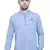 men's light blue short denim kurta