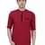 men's linen cotton maroon short kurta for men