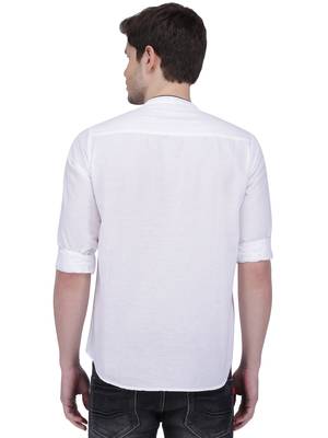 men's linen cotton white short kurta for men 2
