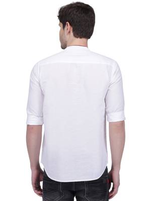 men's linen cotton white short kurta for men 2