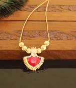 Kerala style gold plated palakka necklace