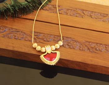 Kerala style gold plated palakka necklace 2