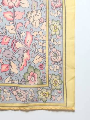 yellow color printed rayon styles kurta trouser with dupatta 6