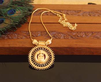 Kerala traditional gold plated lakshmi palakka necklace 1