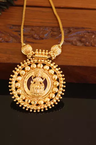 Kerala traditional gold plated lakshmi palakka necklace