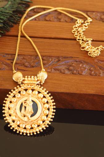 Kerala traditional gold plated krishna palakka necklace