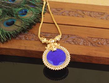 Kerala style gold plated temple palakka necklace 2