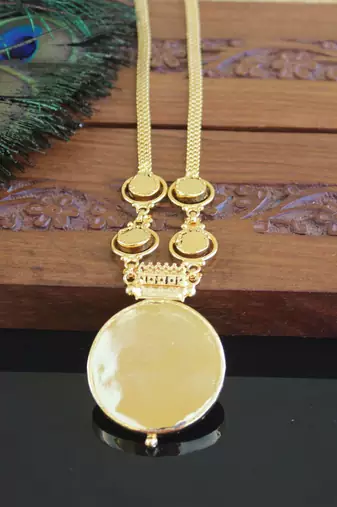 Kerala style gold plated palakka necklace