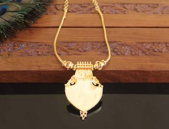 Kerala traditional gold plated palakka peacock necklace 3