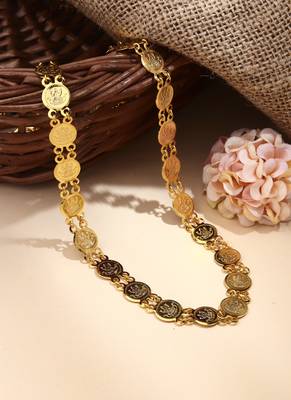 24 Inch Golden Laxmi Motif Necklace 1