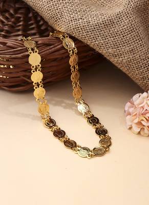 30 Inch Golden Laxmi Motif Necklace 1