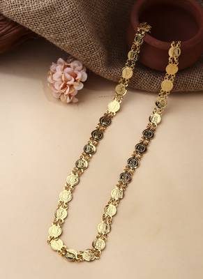 30 Inch Golden Laxmi Motif Necklace 4