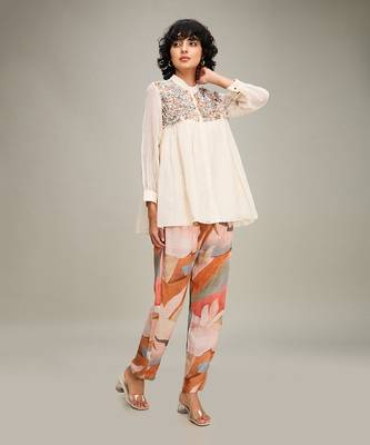 Off white emboridery co ord set 2