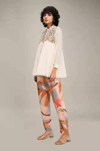 Off white emboridery co ord set