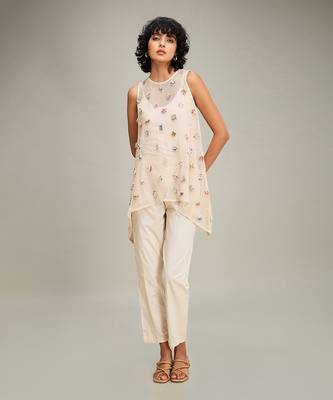 Off white floral emboridery co ord set 1