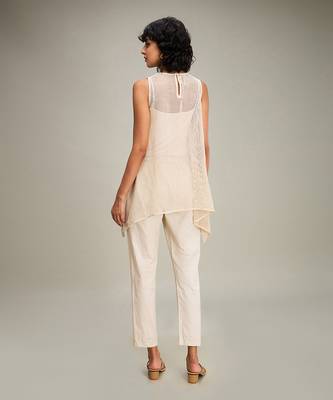 Off white floral emboridery co ord set 4