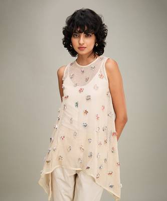 Off white floral emboridery co ord set 5