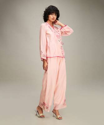 Pink mehr patchwork top and pants 2