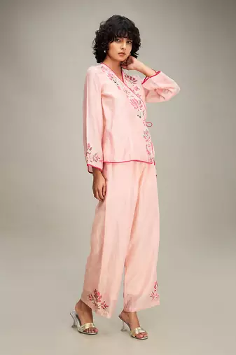 Pink mehr patchwork top and pants