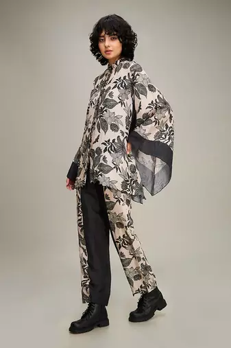 Black ahyana printed co-ord set