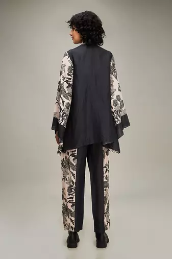Black ahyana printed co-ord set