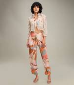 Off white conversation embellished co ords with jacket