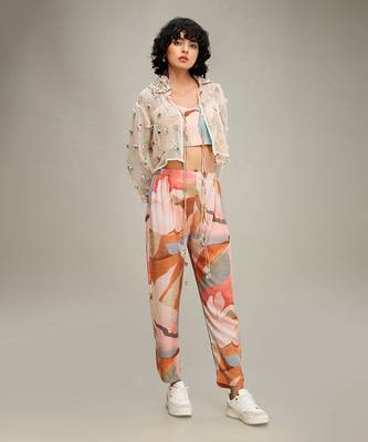 Off white conversation embellished co ords with jacket 2