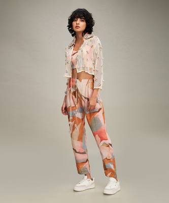 Off white conversation embellished co ords with jacket 3