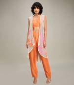 Orange zinnia applique co ord set