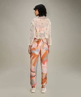 Off white conversation embellished co ords with jacket 4