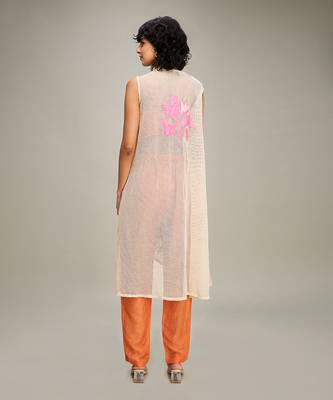 Orange zinnia applique co ord set 4