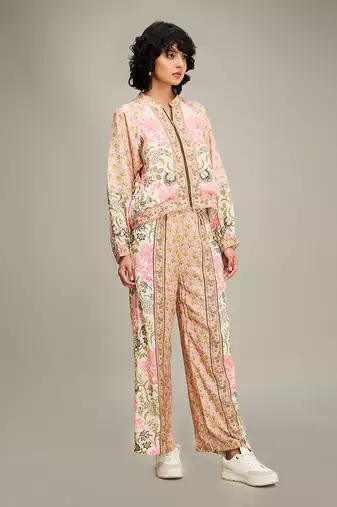 Multicolor mehr printed co-ord set