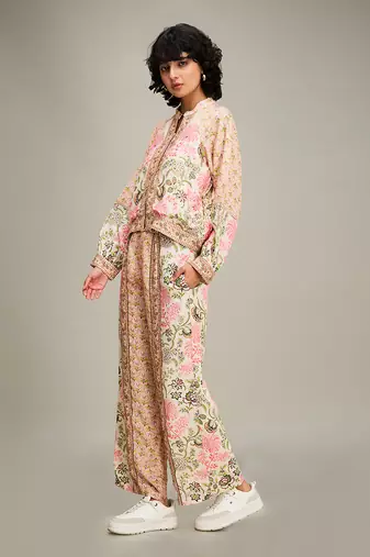Multicolor mehr printed co-ord set