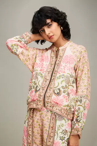 Multicolor mehr printed co-ord set