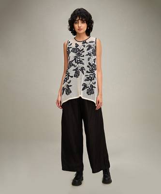 Black zinnia applique co-ord set 1