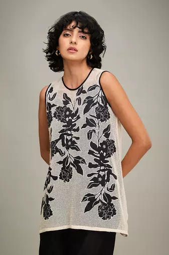 Black zinnia applique co-ord set