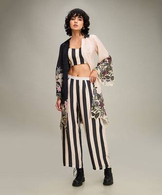 Black ahyana printed co ord set with jacket 1