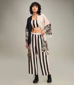 Black ahyana printed co ord set with jacket