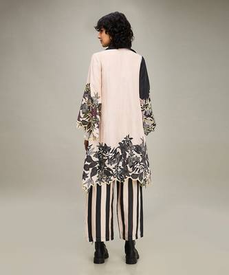 Black ahyana printed co ord set with jacket 4