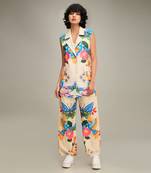 Beige avain canopy embellished co ord set