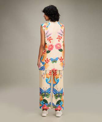 Beige avain canopy embellished co ord set 4